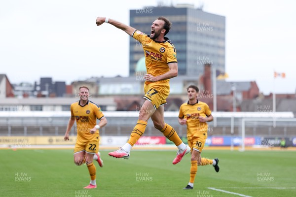 120926 - Newport County v Fleetwood Town - Sky Bet League 2 - Christian Doidge of Newport County celebrates scoring his teams first goal