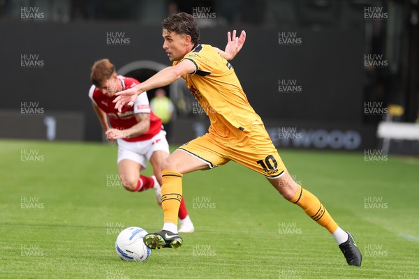 120926 - Newport County v Fleetwood Town - Sky Bet League 2 - Harrison Biggins of Newport County attacks