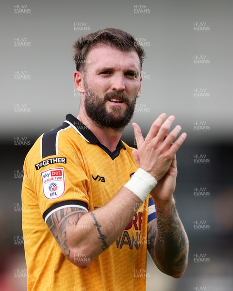 120926 - Newport County v Fleetwood Town - Sky Bet League 2 - Kyle Cameron of Newport County applauds the fans at full-time