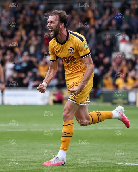 120926 - Newport County v Fleetwood Town - Sky Bet League 2 - Christian Doidge of Newport County celebrates scoring his teams first goal