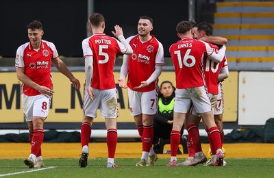 131225 - Newport County v Fleetwood Town, EFL Sky Bet League 2 - Ryan Graydon of Fleetwood Town, centre, celebrates after scoring the second goal