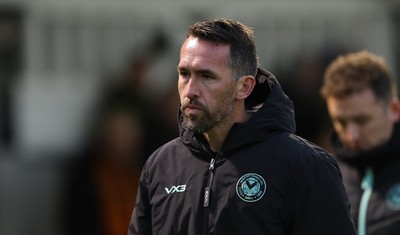 131225 - Newport County v Fleetwood Town, EFL Sky Bet League 2 - Newport County manager Christian Fuchs at half time