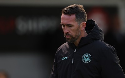 131225 - Newport County v Fleetwood Town, EFL Sky Bet League 2 - Newport County manager Christian Fuchs at half time