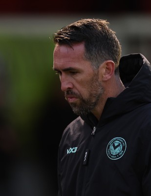 131225 - Newport County v Fleetwood Town, EFL Sky Bet League 2 - Newport County manager Christian Fuchs at half time