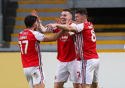131225 - Newport County v Fleetwood Town, EFL Sky Bet League 2 - Ryan Graydon of Fleetwood Town, centre, celebrates after scoring the second goal
