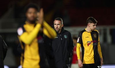 131225 - Newport County v Fleetwood Town, EFL Sky Bet League 2 - Newport County manager Christian Fuchs at the end of the match