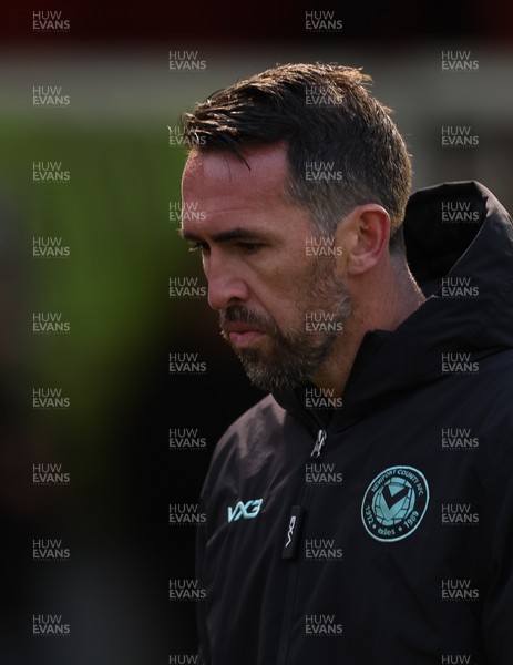 131225 - Newport County v Fleetwood Town, EFL Sky Bet League 2 - Newport County manager Christian Fuchs at half time