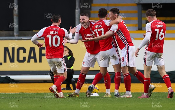 131225 - Newport County v Fleetwood Town, EFL Sky Bet League 2 - Ryan Graydon of Fleetwood Town, centre, celebrates after scoring the second goal