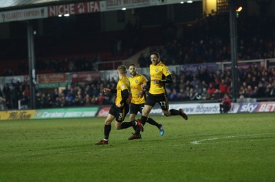 060318 - Newport County v Forest Green Rovers, Sky Bet League 2 - Dan Butler of Newport County celebrates after he sets up Newport County's second goal for Paul Hayes