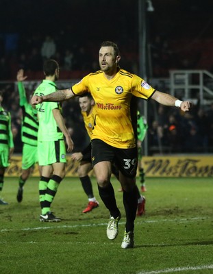 060318 - Newport County v Forest Green Rovers, Sky Bet League 2 - Paul Hayes of Newport County celebrates after scoring County's third goal