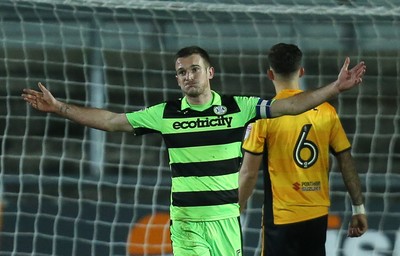060318 - Newport County v Forest Green Rovers, Sky Bet League 2 - Lee Collins of Forest Green Rovers celebrates after scoring his side's third goal to level the score