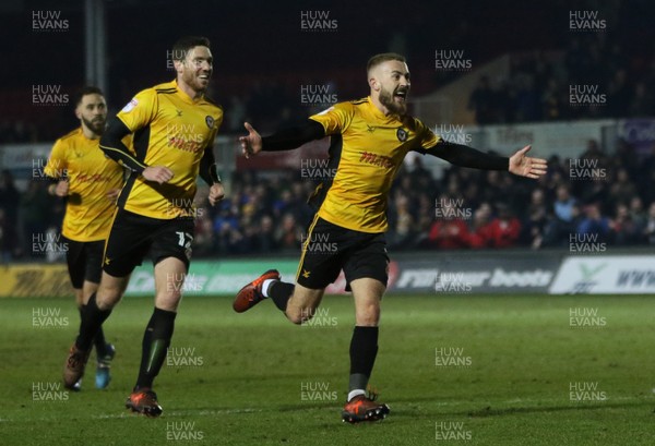 060318 - Newport County v Forest Green Rovers, Sky Bet League 2 - Dan Butler of Newport County celebrates after he sets up Newport County's second goal for Paul Hayes
