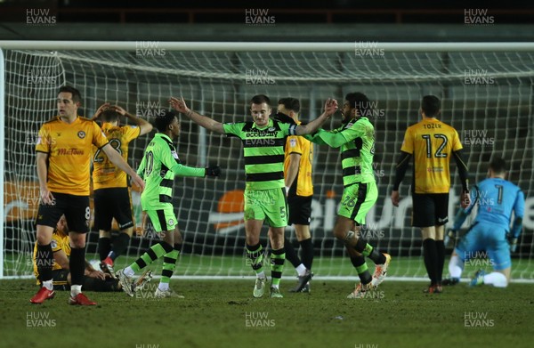 060318 - Newport County v Forest Green Rovers, Sky Bet League 2 - Lee Collins of Forest Green Rovers celebrates after scoring his side's third goal to level the score