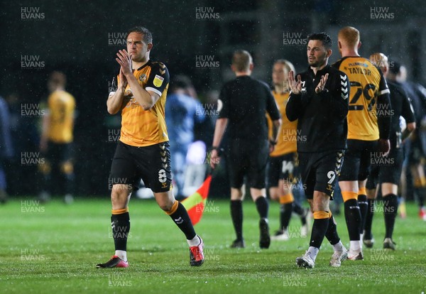 180521 - Newport County v Forest Green Rovers, Sky Bet League 2 Play Off Semi Final, First Leg - Newport County players applaud the fans at the end of the match