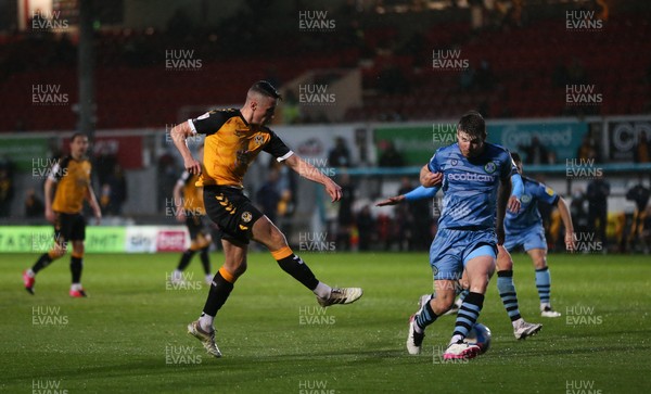 180521 - Newport County v Forest Green Rovers, Sky Bet League 2 Play Off Semi Final, First Leg - Anthony Hartigan of Newport County  races in to fire a shot at goal