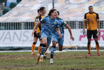 210221 Newport County v Forest Green Rovers, Sky Bet League 2 - Josh Davison of Forest Green Rovers celebrates after scoring the opening goal