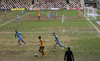 210221 Newport County v Forest Green Rovers, Sky Bet League 2 - Newport County take on Forest Green Rovers on the difficult playing surface of the Rodney Parade pitch
