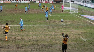 210221 Newport County v Forest Green Rovers, Sky Bet League 2 - Mickey Demetriou of Newport County takes a throw in