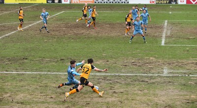 210221 Newport County v Forest Green Rovers, Sky Bet League 2 - Newport County take on Forest Green Rovers on the difficult playing surface of the Rodney Parade pitch