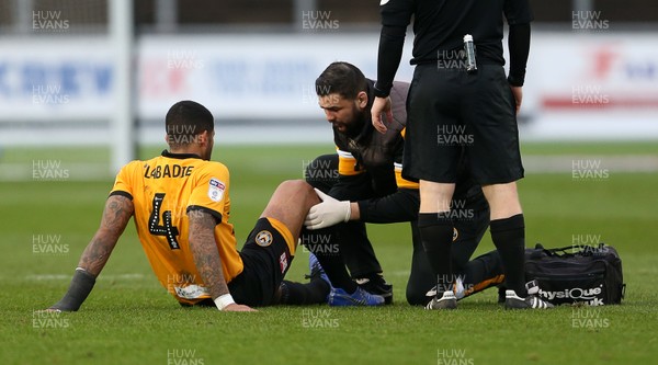 261218 - Newport County v Forest Green Rovers - SkyBet League Two - Joss Labadie of Newport County goes off injured