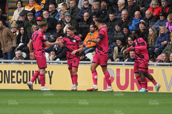 261223 - Newport County v Forest Green Rovers - Sky Bet League 2 - Matty Stevens of Forest Green Rovers celebrates his goal