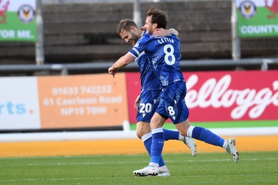011125 - Newport County v Gillingham - FA Cup First Round - Elliott Nevitt of Gillingham celebrates scoring a goal with team mates