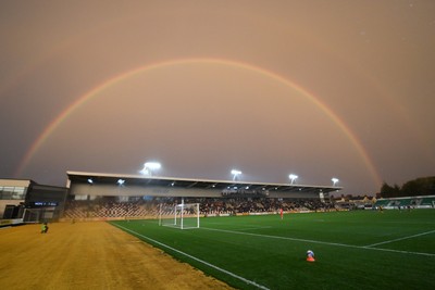011125 - Newport County v Gillingham - FA Cup First Round - A rainbow over Rodney Parade