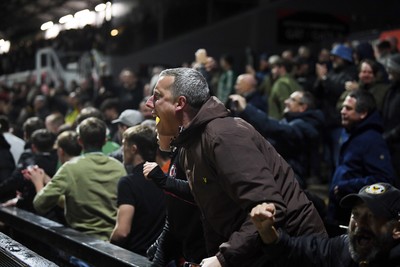 011125 - Newport County v Gillingham - FA Cup First Round - Cameron Antwi of Newport County celebrates scoring a goal with team mates