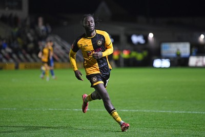 011125 - Newport County v Gillingham - FA Cup First Round - Cameron Antwi of Newport County celebrates scoring a goal