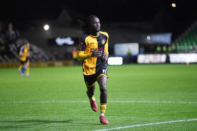 011125 - Newport County v Gillingham - FA Cup First Round - Cameron Antwi of Newport County celebrates scoring a goal