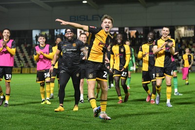 011125 - Newport County v Gillingham - FA Cup First Round - Ben Lloyd of Newport County celebrates after scoring the winning penalty