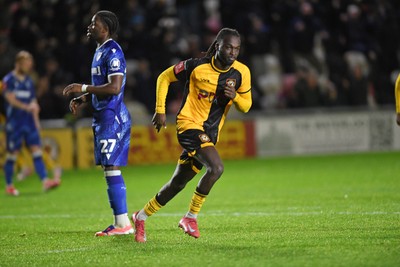 011125 - Newport County v Gillingham - FA Cup First Round - Cameron Antwi of Newport County celebrates scoring a goal