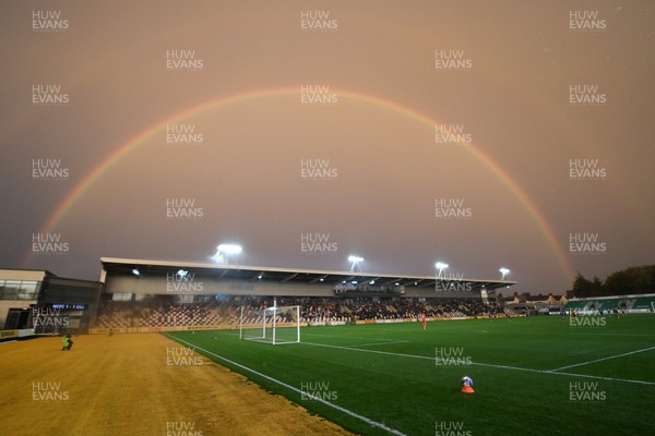 011125 - Newport County v Gillingham - FA Cup First Round - A rainbow over Rodney Parade