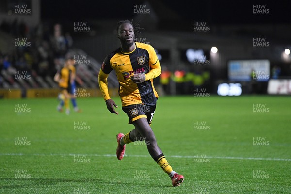011125 - Newport County v Gillingham - FA Cup First Round - Cameron Antwi of Newport County celebrates scoring a goal