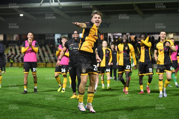 011125 - Newport County v Gillingham - FA Cup First Round - Ben Lloyd of Newport County celebrates after scoring the winning penalty