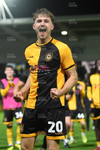 011125 - Newport County v Gillingham - FA Cup First Round - Ben Lloyd of Newport County celebrates after scoring the winning penalty