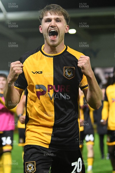 011125 - Newport County v Gillingham - FA Cup First Round - Ben Lloyd of Newport County celebrates after scoring the winning penalty