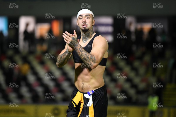 011125 - Newport County v Gillingham - FA Cup First Round - Courtney Baker-Richardson of Newport County applauding fans at full time