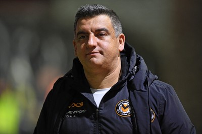 040325 - Newport County v Gillingham - Sky Bet League 2 - Newport Head Coach, Nelson Jardim