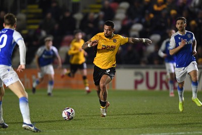 040325 - Newport County v Gillingham - Sky Bet League 2 - Courtney Baker-Richardson of Newport County has a shot at goal