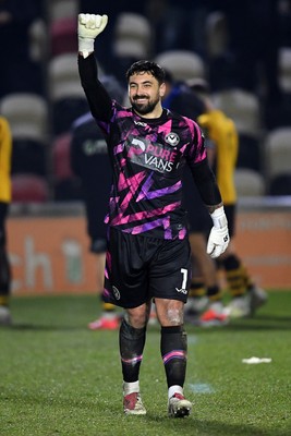 040325 - Newport County v Gillingham - Sky Bet League 2 - Nick Townsend of Newport County celebrates the win at full time