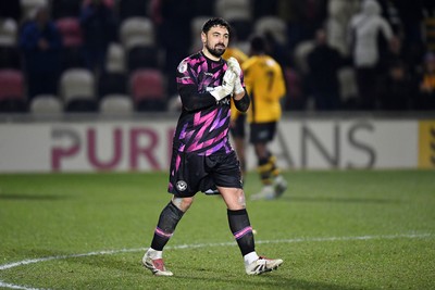 040325 - Newport County v Gillingham - Sky Bet League 2 - Nick Townsend of Newport County celebrates the win at full time