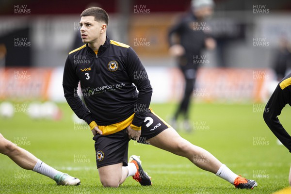 170224 - Newport County v Gillingham - Sky Bet League 2 - Adam Lewis of Newport County during the warm up