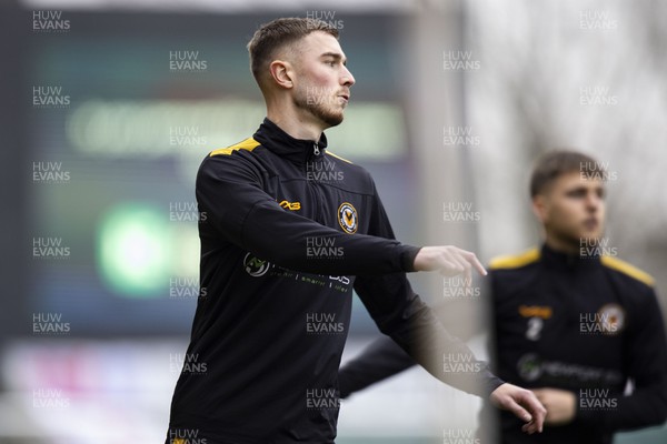 170224 - Newport County v Gillingham - Sky Bet League 2 - Matthew Baker of Newport County during the warm up