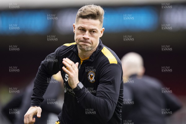 170224 - Newport County v Gillingham - Sky Bet League 2 - James Clarke of Newport County during the warm up