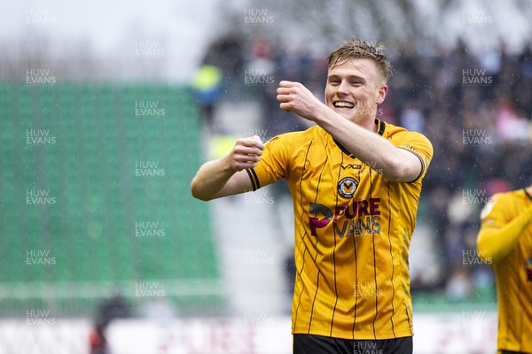 170224 - Newport County v Gillingham - Sky Bet League 2 - Will Evans of Newport County celebrates scoring his sides first goal