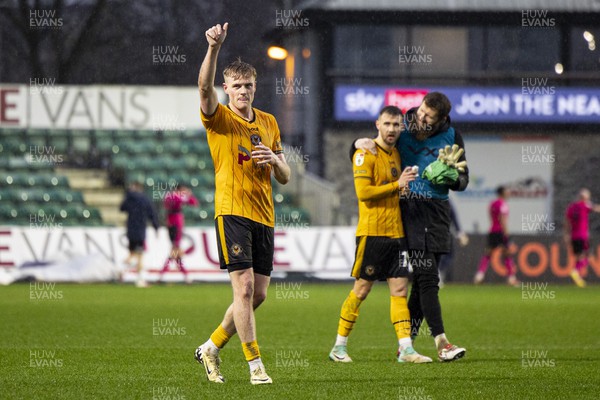 170224 - Newport County v Gillingham - Sky Bet League 2 - Will Evans of Newport County applauds the fans at full time