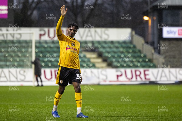 170224 - Newport County v Gillingham - Sky Bet League 2 - Matty Bondswell of Newport County applauds the fans at full time