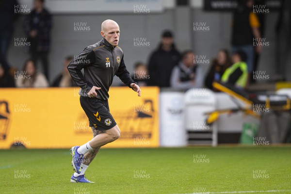 191122 - Newport County v Gillingham - Sky Bet League 2 - James Waite of Newport County during the warm up 