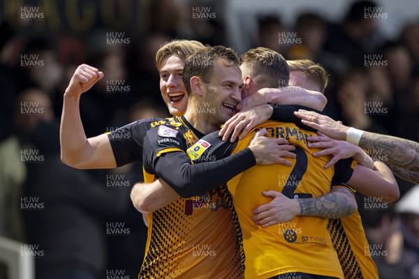 191122 - Newport County v Gillingham - Sky Bet League 2 - Cameron Norman of Newport County celebrates scoring his side's second goal